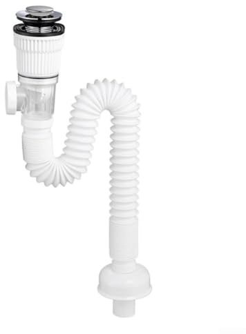 Kit de vidange d'évier de salle de bain avec tuyau d'extension flexible, bouchon de vidange en acier inoxydable avec joint en silicone pour lavabo de 40 à 50 mm