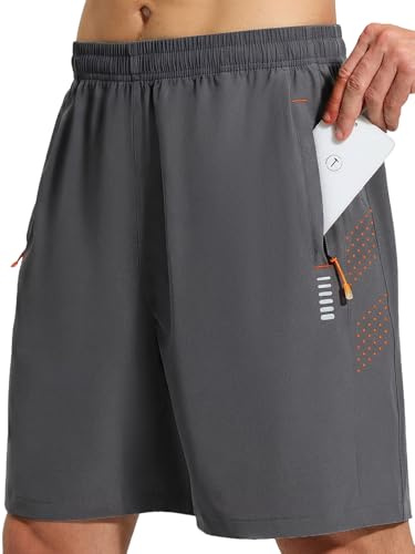 Cimic Pantalones Corto para Hombre con Bolsillos con Cremallera Funcional | Diseño con tiras reflectantes, secado rápido y transpirable, deportiva, gimnasio y correr
