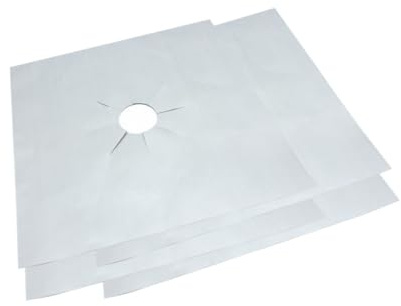 TOYZFRIENDY 8 pièces Protection Plaque Cuisson Gaz Tapis Protège-feu Inoxydable Feuilles Réutilisables pour Cuisinières à Gaz et Fours