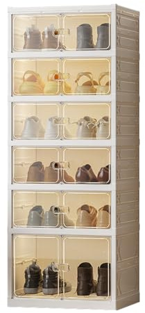 Seven Confort Scarpiera Pieghevole 6 Livelli Scarpiera Trasparente Scarpiera Organizzatore Scarpiera Armadio - Porta Magnetica 12 Paia Scarpiera Armadio Corridoio Camera da Letto Ingresso