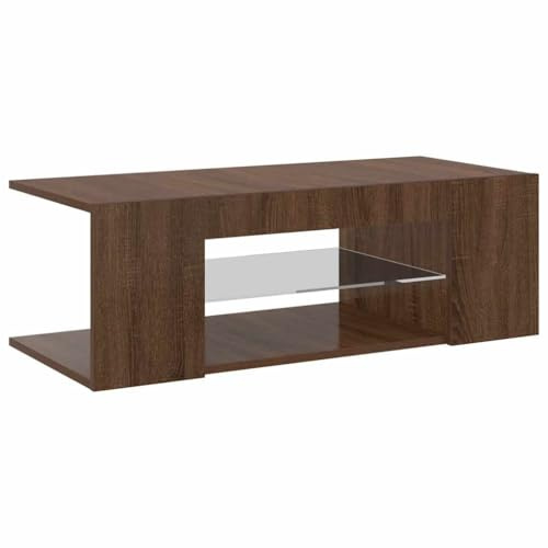 Iiaky Mobile Porta TV 90 cm con LED Mobile TV Soggiorno 90 cm Mobile Porta TV per Salotto e Soggiorno in Legno-Rovere marrone-90x39x30 cm