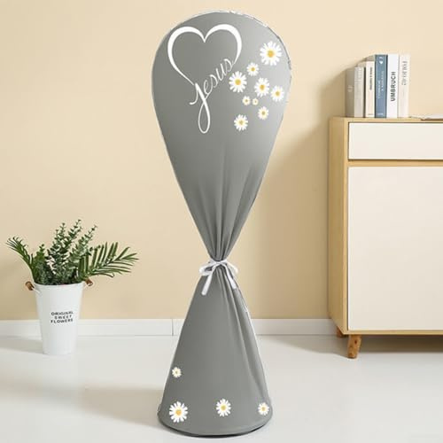 Housse anti-poussière imperméable avec fond élastique pour ventilateurs sur pied, design anti-pincement sans danger pour les enfants, housse lavable pour éviter la poussière et l'usure (D)