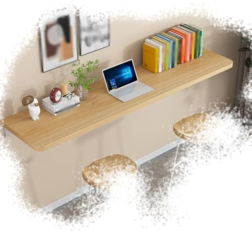 SMELEDFCFK Scrivania Galleggiante da Ufficio Tavolo da Lavoro Pieghevole da Parete Tavolo Pieghevole in Legno Tavolo da Cucina Tavolo A Scomparsa da Muro(60x30cm/24x12in)