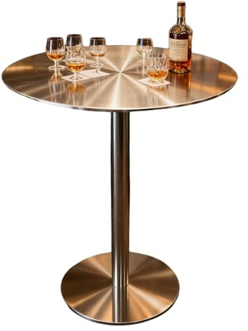 Preferspace Runder Stehtisch aus Edelstahl for gemütliche Bistro-Treffen(50cm/19.7in)
