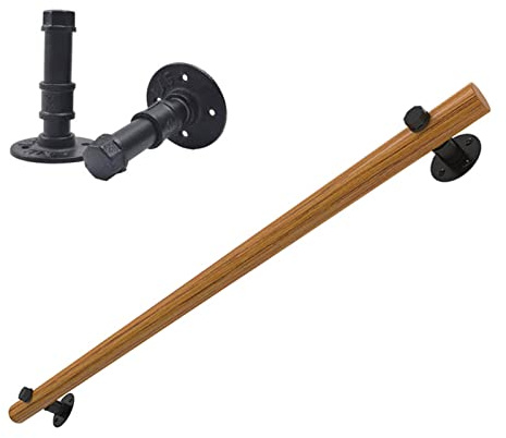 Kit Banister de Railings D'Escalier En Bois,Barre de Prise D'Escalier En Bois,Maison Montée Au Mur Villa Lofts Jardin Decking Balustrades Pour Personnes Âgées Corridor Support Rod/150Cm