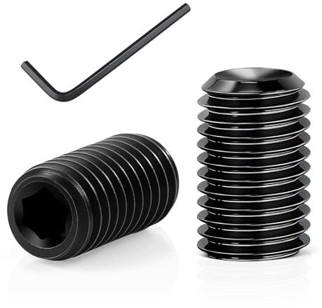 100 Stück M4x12 Madenschrauben mit Inbusschlüssel | 12.9 Kohlenstoffstahl, Schwarze Beschichtung, inkl. Inbusschlüssel, für Türgriffe, Möbel & Reparaturen