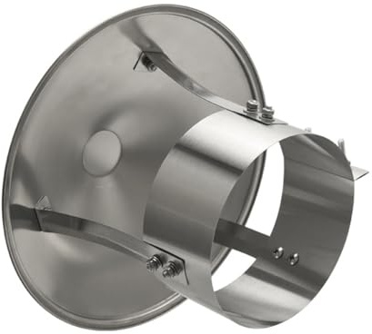 Cappello Per Camino Conico Cappa In Acciaio Inox,Comignolo Antivento Antipioggia Circolare Fissaggio a Doppia,Tappo Antipioggia per Camino(100mm/4“)