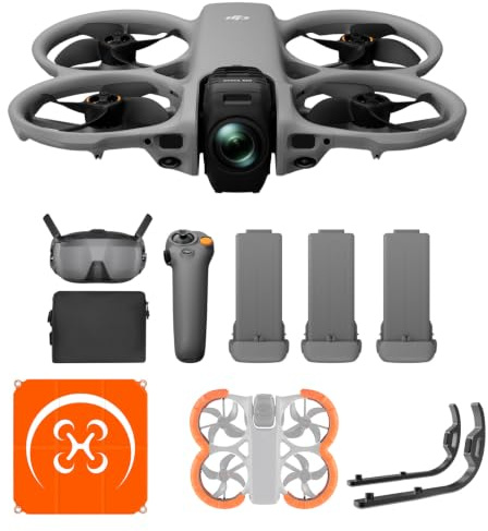 DJI Avata 360 Motion Fly More Combo mit Vielseitiges Zubehör, 360°-Drohne mit 1-Zoll-8K-360°-Imaging, 360°-Kameradrohne mit Propellerschutz. Enthält Goggles N3 und RC Motion 3