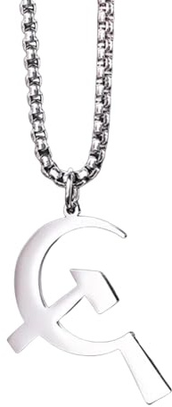 NHTISGRUE Collar colgante de hoz y martillo regalo para mujeres hombres