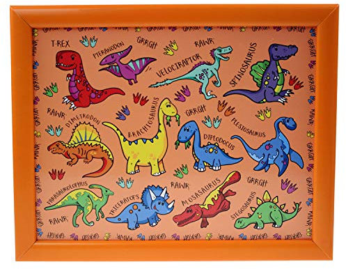 The Leonardo Collection Knietablett Little Stars Dinosaurier, klein zum Servieren und Frühstück, bequeme Knietabletts mit Sitzsackkissen, langlebige Knietabletts zum Essen auf dem Schoß für Erwachsene