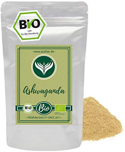 Azafran BIO Ashwagandha Pulver - Indischer Ginseng (Schlafbeere) gemahlen 250g