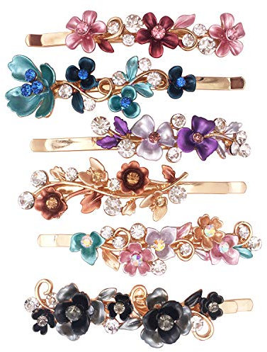 6TLG Farbenfrohe Altmodische Blumen Design Metall Haarspangen Accessoires Frauen Mädchen…