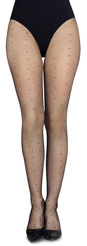 LORES Medias Finas Negras Mate Semitransparentes para Mujer Pantyhose con Patrón Oficina Escuela Diamantes Outfit Sexy con Patrón, XS-S