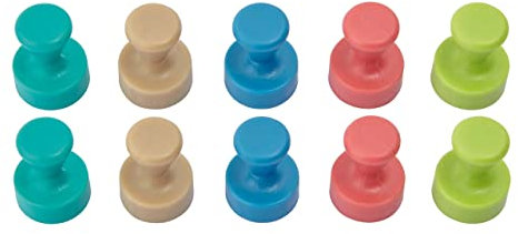 MAUL Neodym Kegelmagnet Ø12x16mm (10 Stück) | Magnet für Magnettafel, Whiteboard, Büro, Kühlschrank | Magnete stark mit 1,5 kg Haftkraft | Magnete in modernem Design | Bunt - Moderne Farben