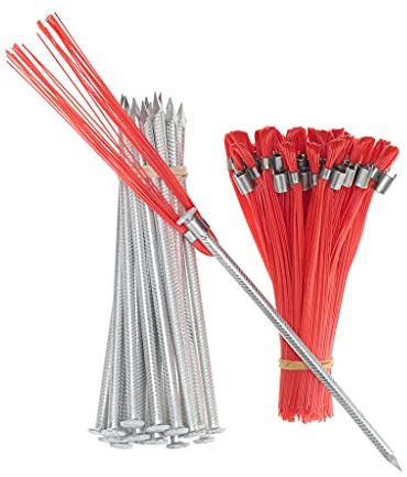 Orange 6 in. Ground Markers with Aluminum Stakes, 25-Pack, High Visibility