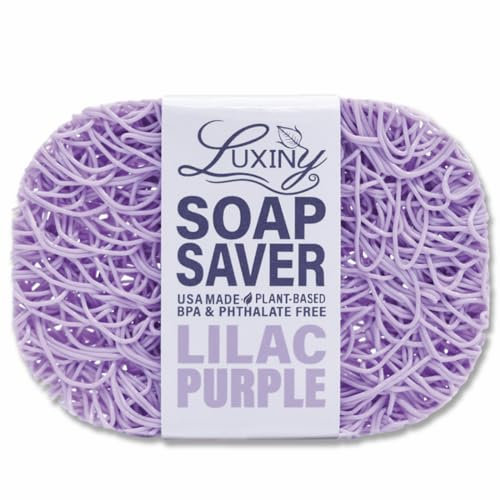 Soap Savers for Bar Soap, American Made by Luxiny, Lifts Soap in Soap Dishes & Shower Soap Holders -Handmade Soap Lasts Longer -Made from Plant Materials (Lavender Lilac Purple)