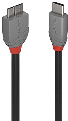 LINDY 3m USB 3.2 Type C to Micro-B Cable, Anthra Line