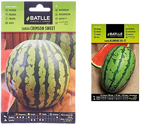 Sandia Crimson Sweet Semillas Verduras + Sandia Klondike RS - 57 Semillas