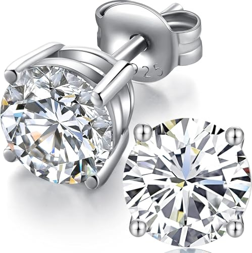 Orecchini Uomo Diamanti Argento 925 Donna Zirconi Diamante Orecchino Uomo Brillante Diamante Brillanti Orecchini 5mm