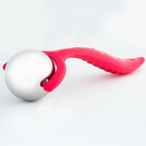 FEELVIT Massageroller mit entspannender Wärme-/Kältetherapie-Funktion | Massagegerät mit Griff | Ice Roller | Entspannungs- und & Wellness-Geschenk (Pink)