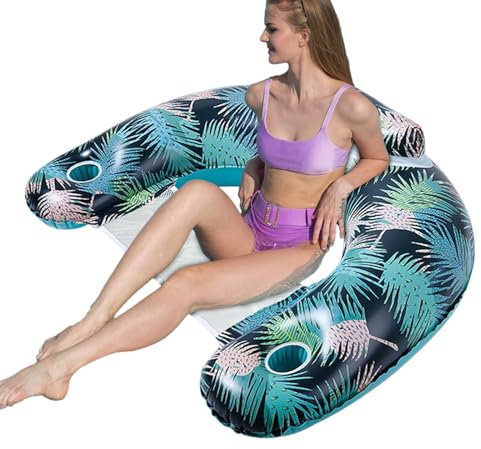 Schwimmender Stuhl für Erwachsene – Aufblasbare Pool-Liege, PVC-Schwimmsitz, verstellbarer schwimmender Wasserstuhl, tragbarer ergonomischer Poolsitz, Wasser-Lounge-Sessel mit Rückenlehne, bequemer