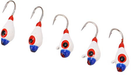 5-teiliges Eisangel-Jigs-Set, Eisangelköder für Zander, Barsch, Jigköpfe für Eisangelgerät, Panfish, Crappie-Jigs, 4 Mm