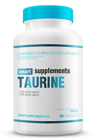 SMART SUPPLEMENTS - Taurina - 90 Cápsulas Vegetales - Mejora el Rendimiento Deportivo - Apoyo Energético y Muscular - Reduce Fatiga - Equilibrio de Electrolitos - Salud Cardiovascular