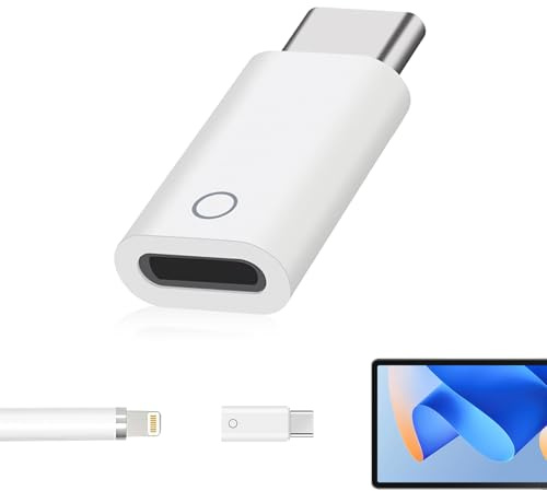 Adaptador USB C para Apple Pencil de 1 era Generación, carga rápida y fácil, compatible con iPad de 10ª Generación Conector macho a hembra Soporte Bluetooth Acoplamiento práctico y portátil