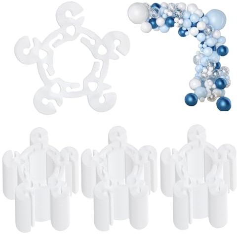 Tadoiooy 120pcs Ballonklammern, 3x3 Blumenformballonballok-Klammern, schnelles Knoten wiederverwendbarer zeitsparender Ballonhalter für Geburtstag Hochzeit Babyparty-Party-Dekoration