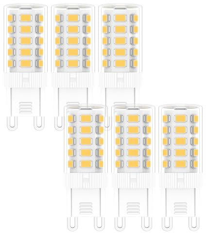 PureShine G9 LED Lampe,Warmweiß 3000K, 3.2W Ersatz für herkömmliche 40W-Leuchtmittel, Enegiesparende,nicht dimmbar, 6er Pack