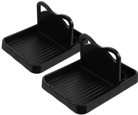 Holibanna 2 Pezzi Cremagliera del coperchio supporto del coperchio durante la cottura porta mestoli da cucina portacoperchio e poggiamestolo porta cucchiaio in silicone plastica Black