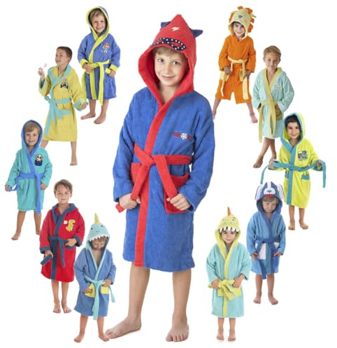 LEBENGOOD Peignoir Enfant Garçon et Fille Unisexe 100% Coton OEKOTEX Eponge