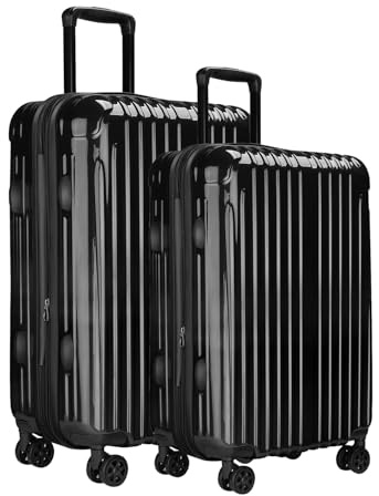sukiost Luggage Set, 20 Inch Carry on Luggage, 24 Inch Checked Luggage Lightweight Hardside Suitcase With Spinner Wheels, TSA Lock, 2-Piece Set