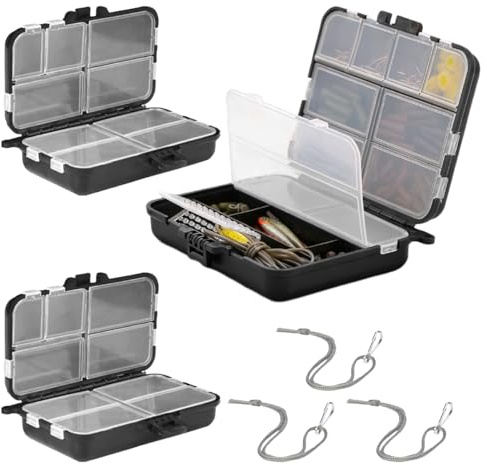 3 Stück Wasserdicht Fischköder Box, 9 und 12 Fächer, Doppelseitige Angelbox, Wasserdicht und Langlebig Angelzubehör-Aufbewahrungsbox, Fächer Hardbait Box, für Hardbaits Wobbler Gummiköder Angel Zubehö