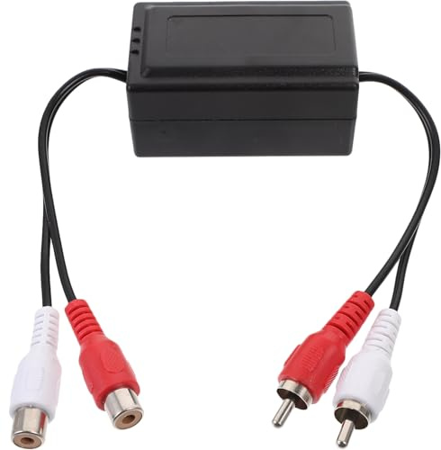 Garneck Isolatore di Loop di Terra Filtro Antirumore Amplificatore Auto Compatibile per Sistemi Audio Veicolari Accessorio Elettronico Autoparlanti Antironzio Facile Installazione