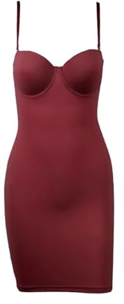 XANAYXWJ Kroppsklänning för kvinnor Dam Rörkroppsslips Sexiga Skinny Klänningar Omlottunderkjol One Piece Shapewear Underklänning