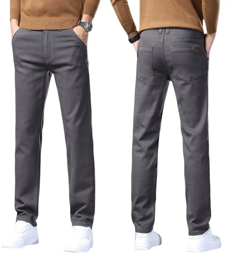 Generiska jeans för män straight : denimbyxor slim fit jeans andas jeans enfärgade tygbyxor lätta slip-byxor bekväma fritidsbyxor klassiska utomhusbyxor vardag casual stretchjeans, Mörkgrå, 4XL