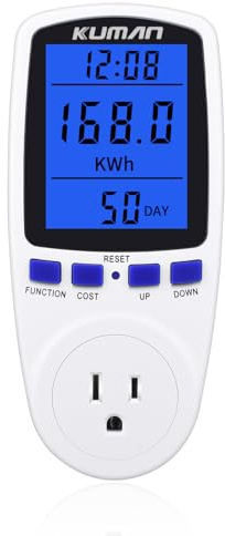 Upgraded Watt Meter, Home Electricity Usage Monitor, Plug-in Socket Power Meter, Power Watt Voltage Amps Meter Tester, Overload Protection