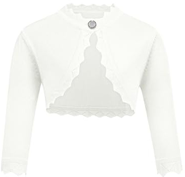 trudge Kofta för flickor, basic, bolero, barn, långa ärmar, axeljacka, kort, till nattvardsgång, dopklänning