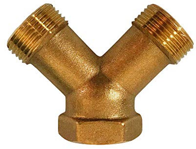 Washing Machine Connector Y Piece Connector Solid Brass 2 Way Water Hose Splitter for Dishwashers and Washing Machine Hoses