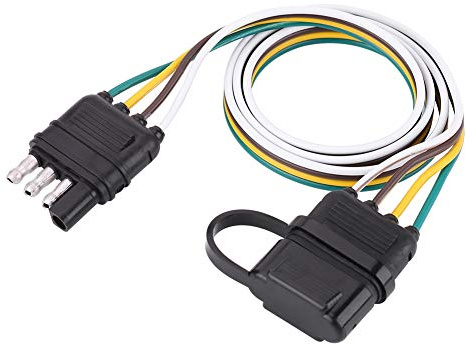Spina per rimorchio a 4 pin, 6 24V Spina per rimorchio piatta a 4 pin Presa Connettore di cablaggio Connettore adattatore Spina per rimorchio per rimorchio per roulotte