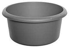 Washing Up Bowl Round Plastic Small & Large Basin Sink Kitchen (Silver, Small Round Bowl)