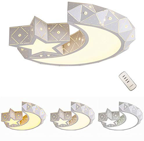 LED Diamond Deckenleuchte Mond Kinderzimmerlampe Deckenlampe Star Kinderlampe Acryl Lampenschirm Dimmbare Mit Fernbedienung Junge Baby Schlafzimmer Arbeitszimmer Kindergarten Decke Lampen 36W,42cm