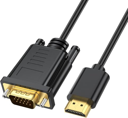 Câble HDMI vers VGA, câble convertisseur vidéo analogique HDMI numérique vers VGA pour ordinateur de bureau, ordinateur portable, PC, moniteur, projecteur, HDTV, Xbox, PS4 (1.8mm)