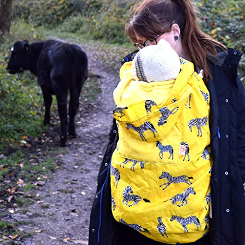 BundleBean Babywearing: Wasserfester Wetterschutz für Tragetuch und Babytrage - Gelb Zebra