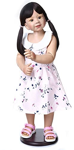 HAMIMI Reborn Baby Stehender Weicher Silikonkörper 35 Zoll 87 cm Große Größe Mädchenpuppen Kleinkind Wiedergeburtspuppe Handgemacht Lebensecht Weich Real Touch