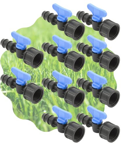 Mini Valvola a Cilindro, Rubinetto Portagomma con Filetto Femmina per Impianti, Sistemi e Tubi di irrigazione a Goccia, Nero MADE IN ITALY - Orto Facile (10, 16 mm x 3/4)