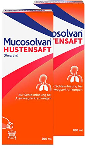 Mucosolvan® Hustensaft | Doppel-Pack 2x100ml | Hustenlöser bei Husten und festsitzendem Schleim | Mit Ambroxol für schnelle Hustenlinderung | Für die ganze Familie | Bei Erkältung oder Bronchitis