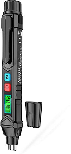 Aicevoos NF Bremsflüssigkeitstester Stift, Bremsflüssigkeit Diagnosetest Werkzeug mit LCD-Bildschirm Akustischer Alarm für DOT3 DOT4 DOT-5.1 Bremsflüssigkeit Tester