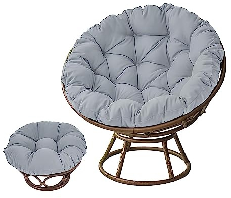 Ventouse Papasan Kissen, Papasan Stuhlkissen, Outdoor Papasan Stuhl, Papasan Hängender Korbstuhl Pad Weich Verdickte Schaukel Papasan Stuhlkissen Outdoor (Color : Gray, Size : 100 * 100cm)